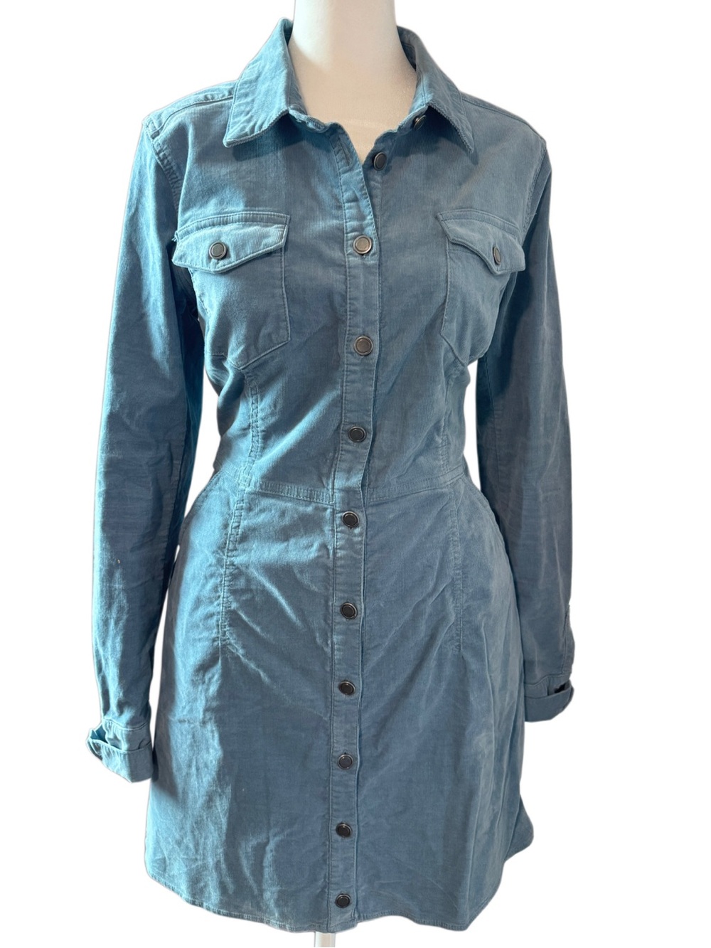 Free People Dynomite Corduroy Mini Dress Blue Size M